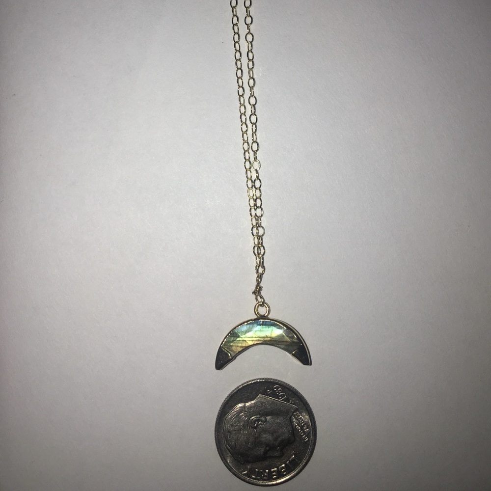 Crescent moon necklace on 14k gold filled chain